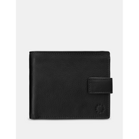 Yoshi Two Fold Black Leather Wallet with Tab