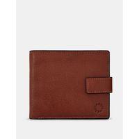 Yoshi Two Fold Brown Leather Wallet with Tab