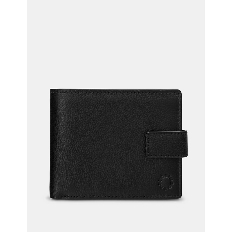 Yoshi Extra Capacity Black Leather Wallet with Tab