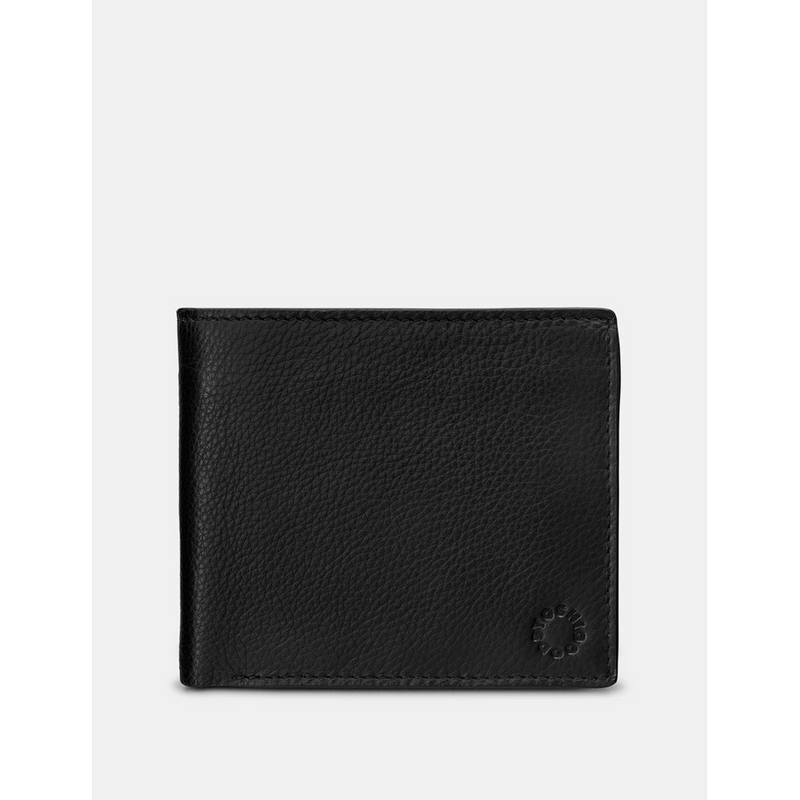 Yoshi Extra Capacity Black Leather Wallet with Coin Pocket