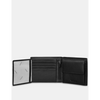 Yoshi Extra Capacity Black Leather Wallet with Coin Pocket