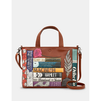 Yoshi Shakespeare Bookworm Brown Brown Leather Grab Bag