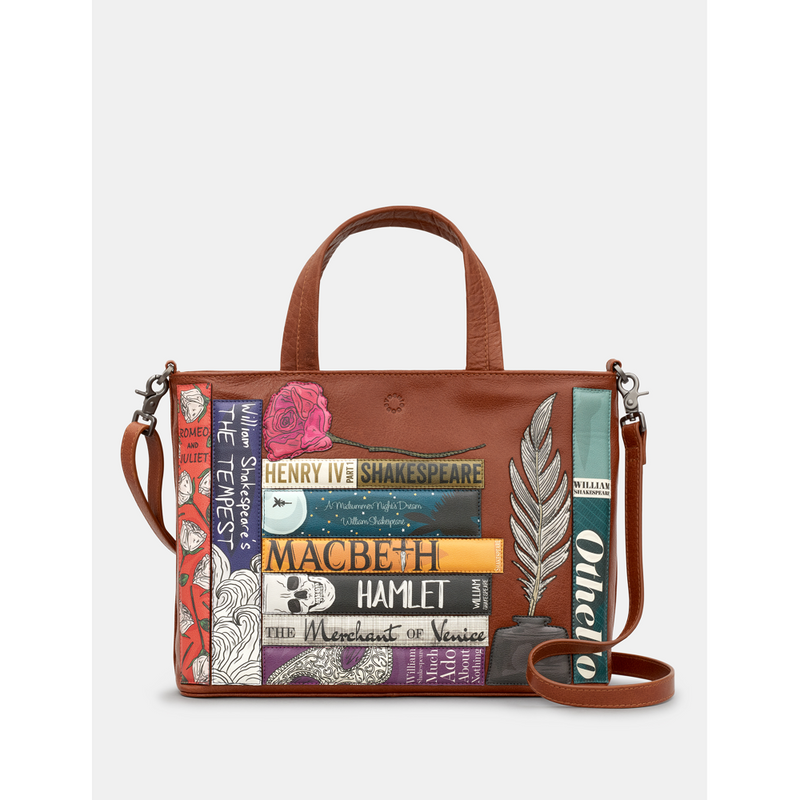 Yoshi Shakespeare Bookworm Brown Brown Leather Grab Bag