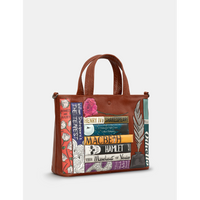 Yoshi Shakespeare Bookworm Brown Brown Leather Grab Bag