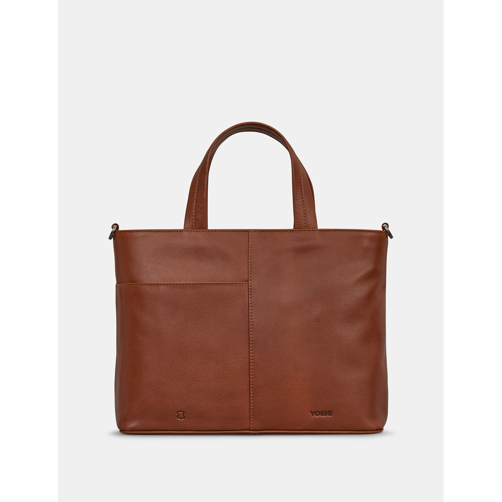 Yoshi Shakespeare Bookworm Brown Brown Leather Grab Bag