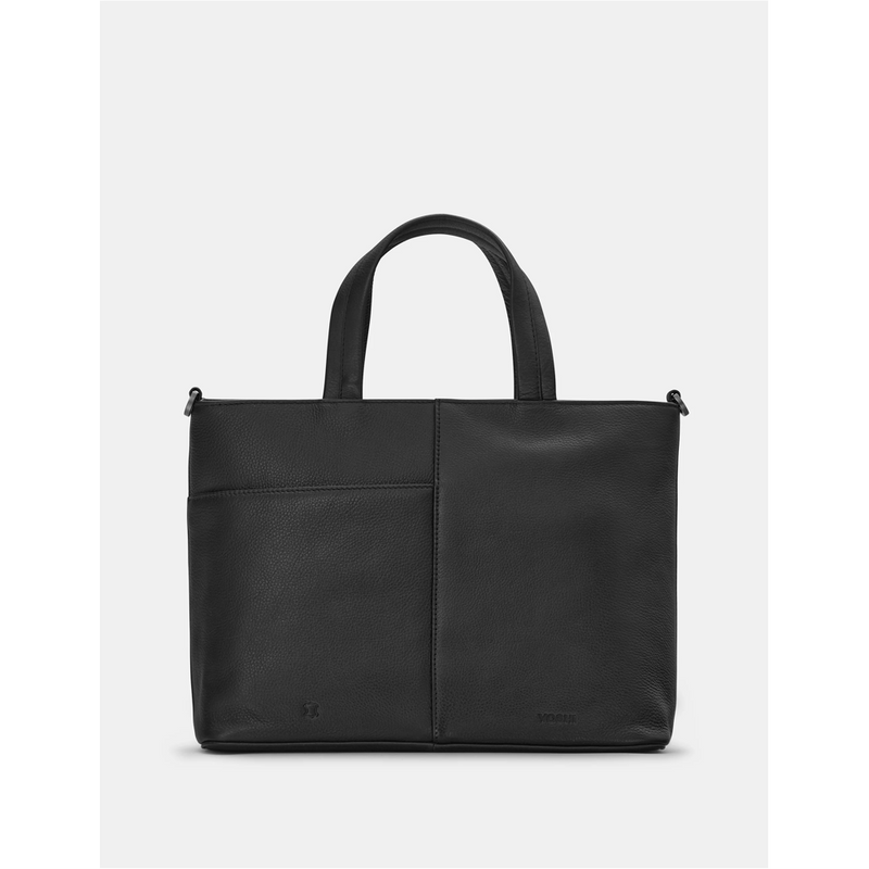 Yoshi Be Kind Rewind Black Black Leather Multiway Grab Bag