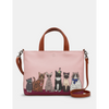 Yoshi Party Cats Multiway Brown Leather Grab Bag