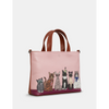 Yoshi Party Cats Multiway Brown Leather Grab Bag