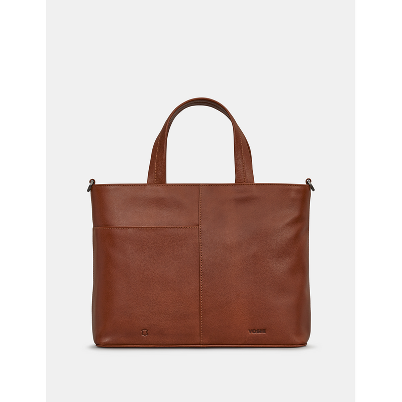 Yoshi Midnight Cats Brown Leather Grab Bag