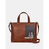 Yoshi Midnight Cats Brown Leather Grab Bag