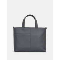 Yoshi Bronte Bookworm Library Grey Leather Grab Bag