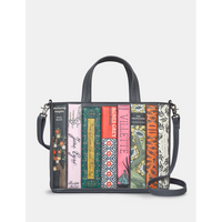 Yoshi Bronte Bookworm Library Grey Leather Grab Bag