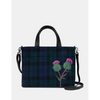 Yoshi Highland Thistle Harris Tweed Leather Multiway Grab Bag