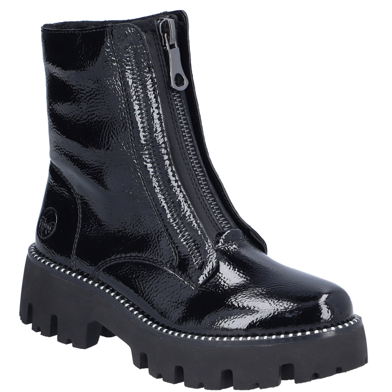 Rieker Y3351-00 (Freedom) Black Patent Boots