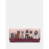 Yoshi Party Cats Brown Leather Glasses Case