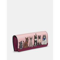 Yoshi Party Cats Brown Leather Glasses Case