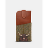 Yoshi Highland Cow Tweed Leather Glasses Case