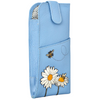 Yoshi Bee Happy Blue Leather Glasses Case