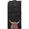 Yoshi Highland Cow Black Leather Glasses Case