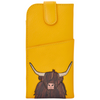 Yoshi Highland Cow Yellow Leather Glasses Case