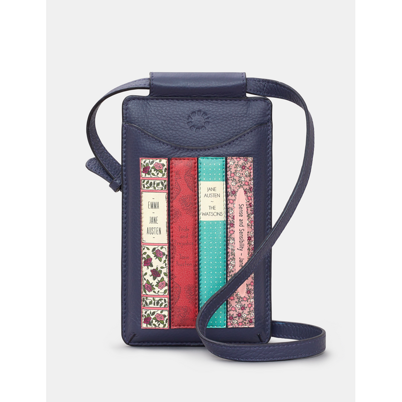 Yoshi Jane Austen Bookworm Navy Leather Phone Case