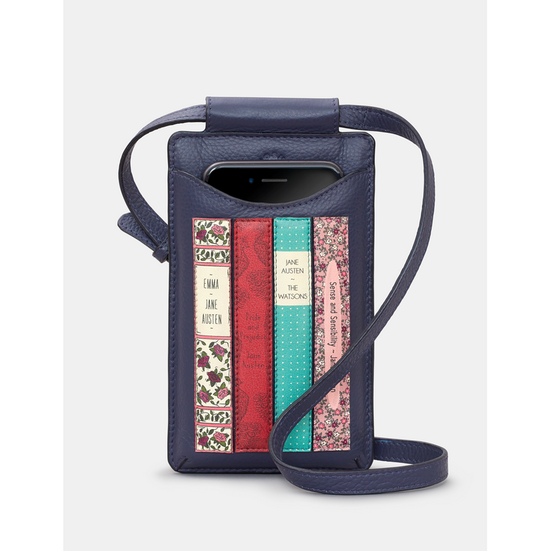 Yoshi Jane Austen Bookworm Navy Leather Phone Case