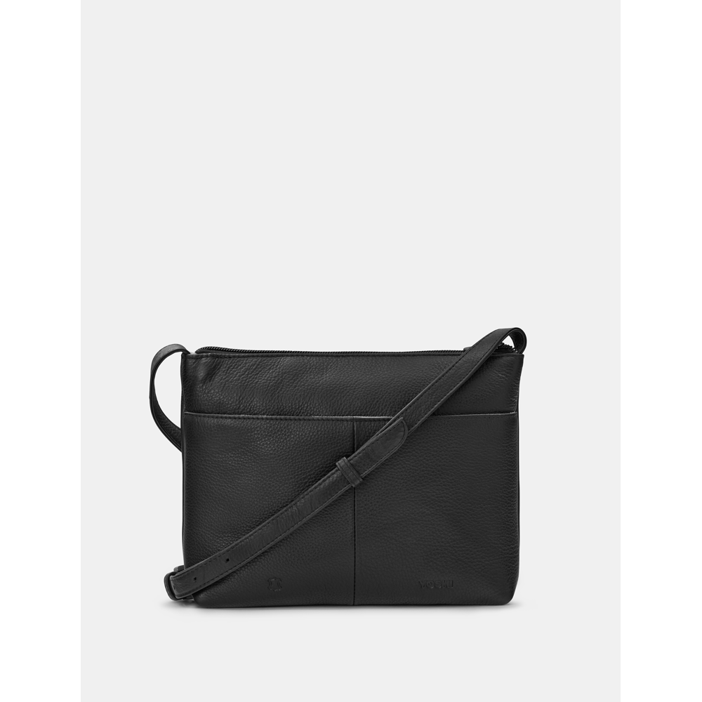 Yoshi Dog Walk Black Leather Cross Body Bag