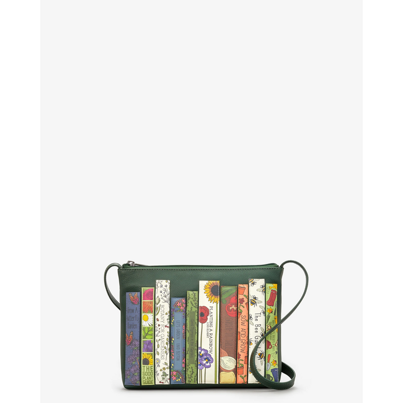 Yoshi Green Fingers Bookworm Parker Green Leather Cross Body Bag