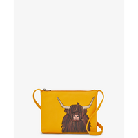 Yoshi Highland Cow Yellow Leather Cross Body Bag