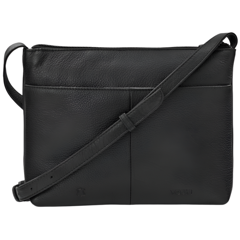 Yoshi Highland Cow Black Leather Cross Body Bag