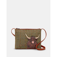 Yoshi Highland Cow Tweed Leather Cross Body Bag