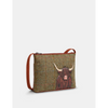 Yoshi Highland Cow Tweed Leather Cross Body Bag