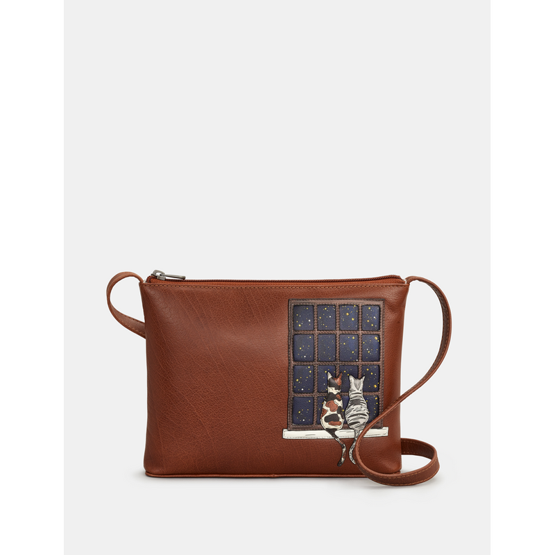 Yoshi Midnight Cats Parker Leather Cross Body Bag