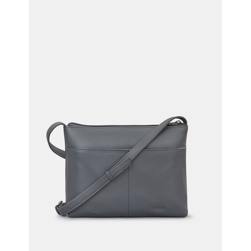 Yoshi Bronte Bookworm Parker Grey Leather Cross Body Bag