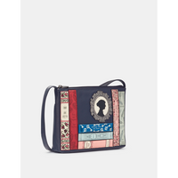 Yoshi Jane Austen Bookworm Navy Leather Cross Body Bag