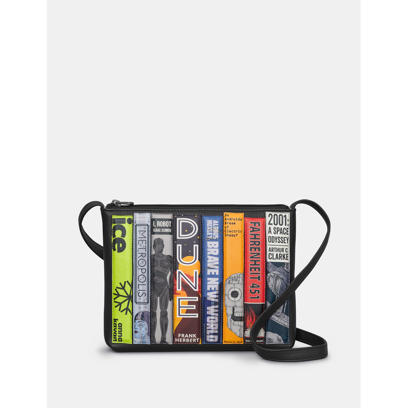 Yoshi Sci-Fi Bookworm Parker Black Leather Cross Body bag