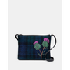 Yoshi Highland Thistle Harris Tweed Leather Cross Body Bag