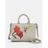 Yoshi Petals And Feathers Hummingbird Warm Grey Leather Grab Bag