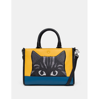 Yoshi Cat Colour Block Leather Multiway Grab Bag