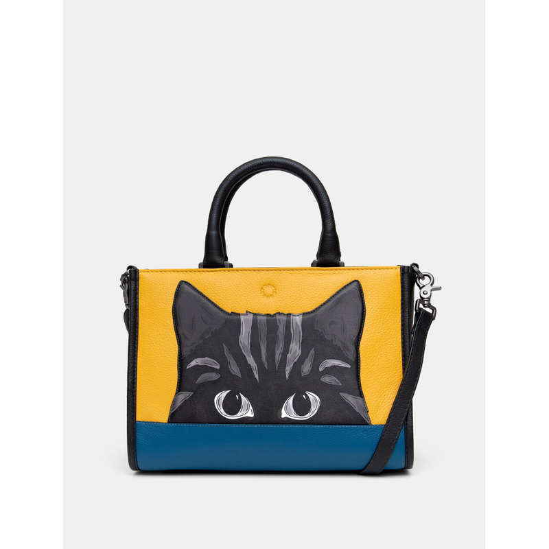 Yoshi Cat Colour Block Leather Multiway Grab Bag