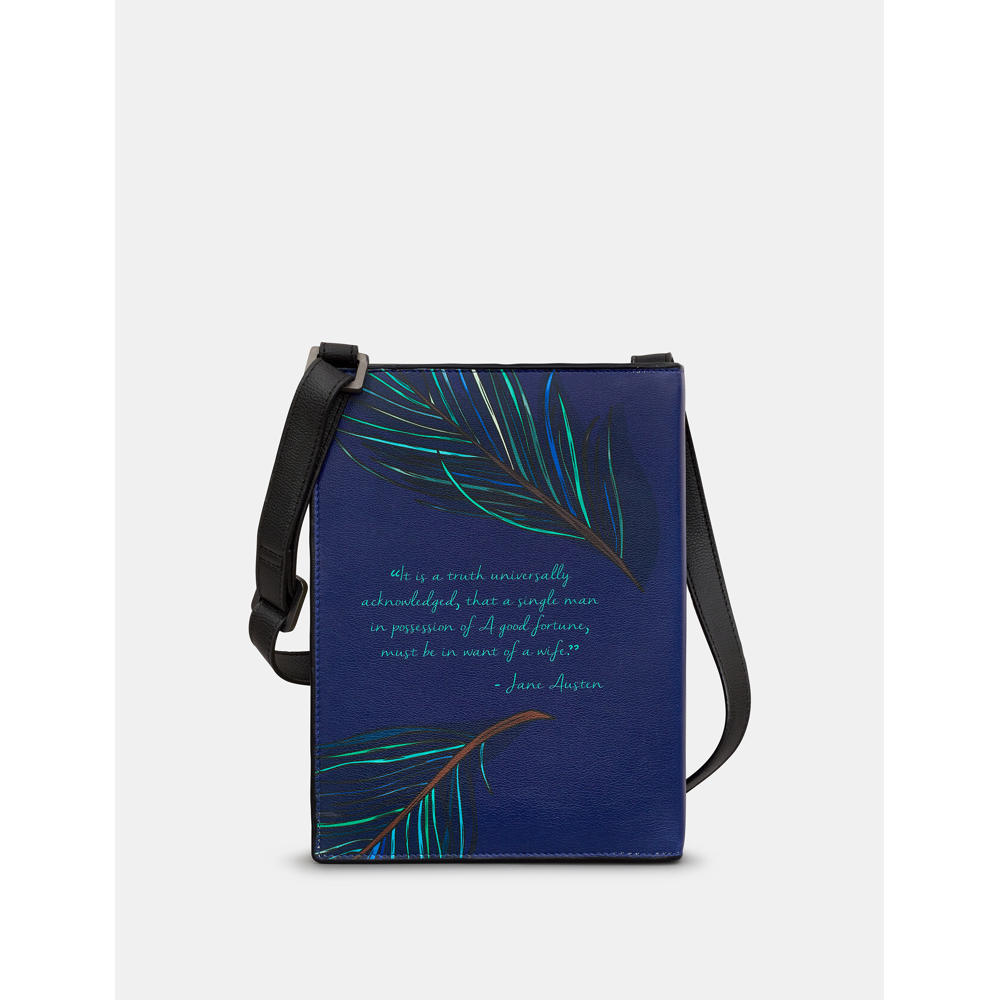 Yoshi Pride And Prejudice Vegan Blue Leather Cross Body Book Bag