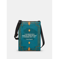 Yoshi The Great Gatsby Vegan Teal Leather Cross Body Book Bag