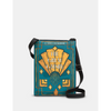 Yoshi The Great Gatsby Vegan Teal Leather Cross Body Book Bag