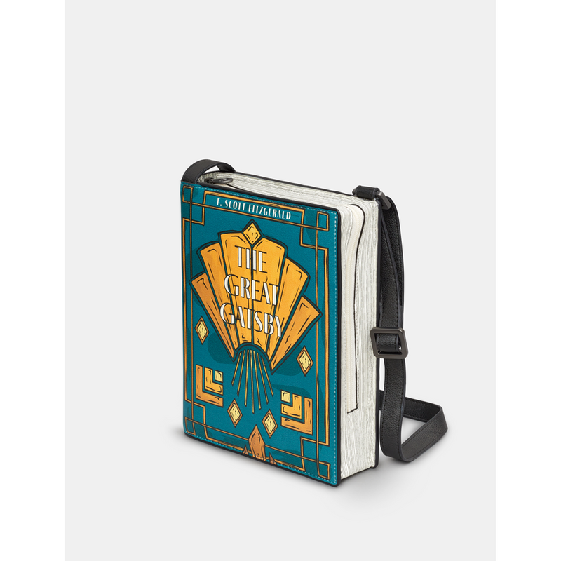 Yoshi The Great Gatsby Vegan Teal Leather Cross Body Book Bag