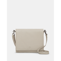 Yoshi Stanton Triple Gusset Flap Over Warm Grey Leather Bag