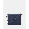 Yoshi Stanton Triple Gusset Flap Over Navy Leather Bag