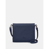 Yoshi Stanton Triple Gusset Flap Over Navy Leather Bag