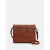 Yoshi Stanton Triple Gusset Flap Over Brown Leather Bag