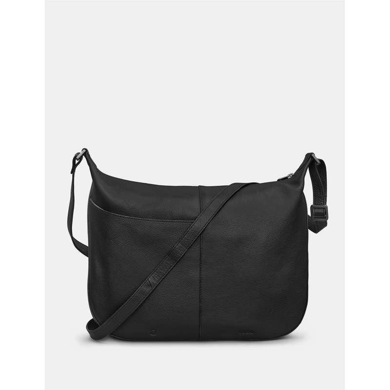 Yoshi Highland Cow Black Leather Hobo Bag