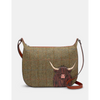 Yoshi Highland Cow Tweed Leather Hobo Bag